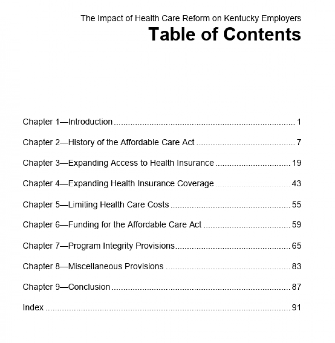 Healthcare Impact TOC